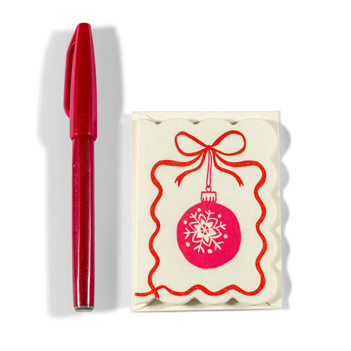 Pink Ornament | Mini Letterpress Enclosure Card