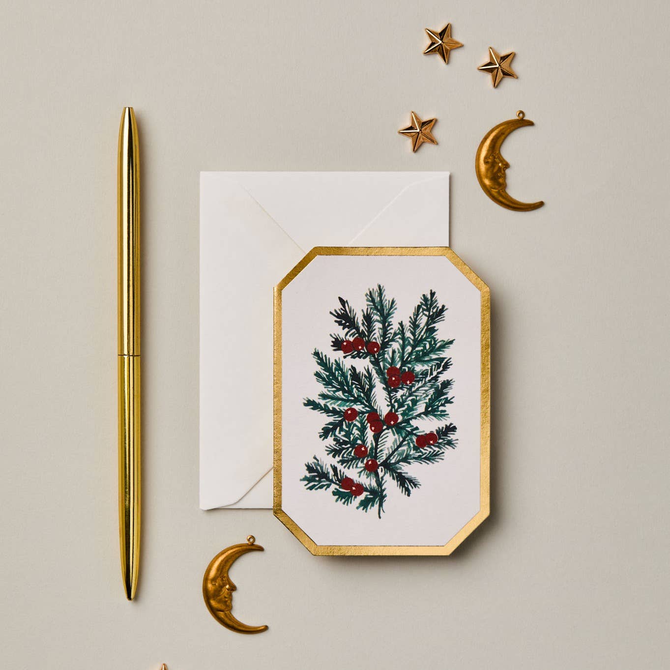 Fir Botanical Die Cut Mini Card