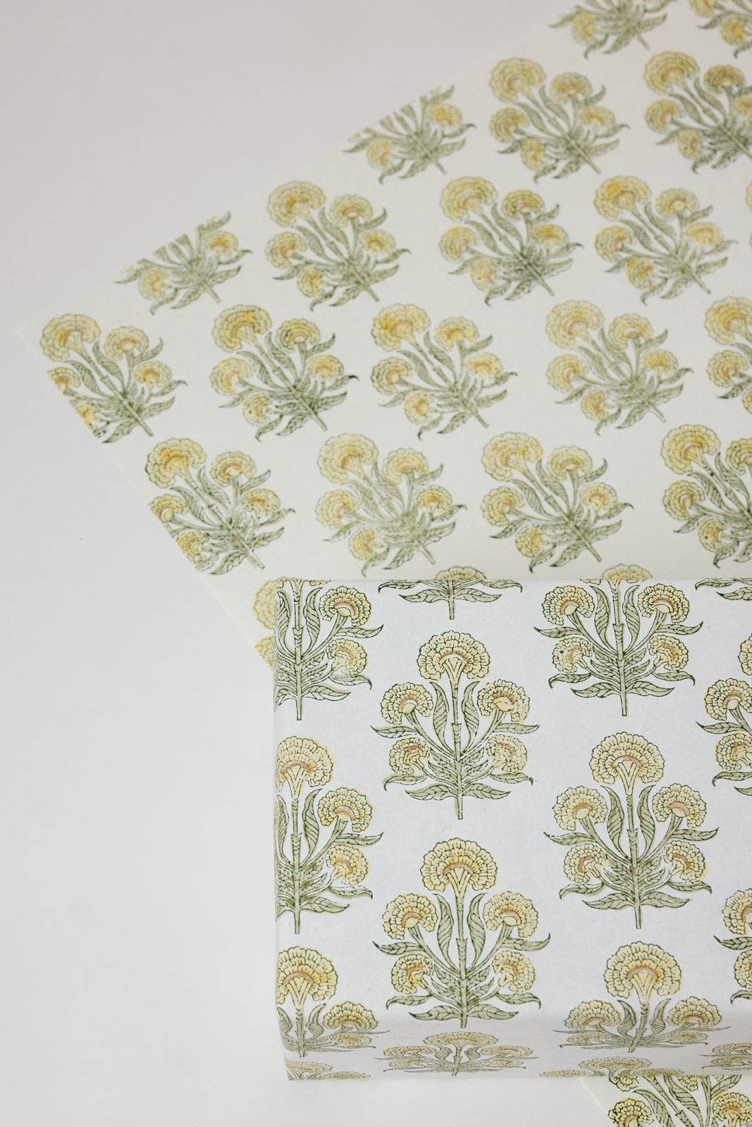 Block Printed Wrapping Paper | Aurora | Buttercream