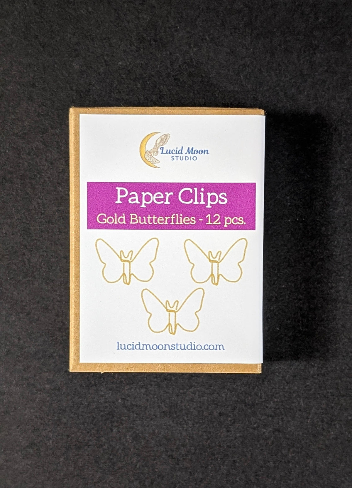 Gold Butterflies Boxed Paper Clips | Set of 12