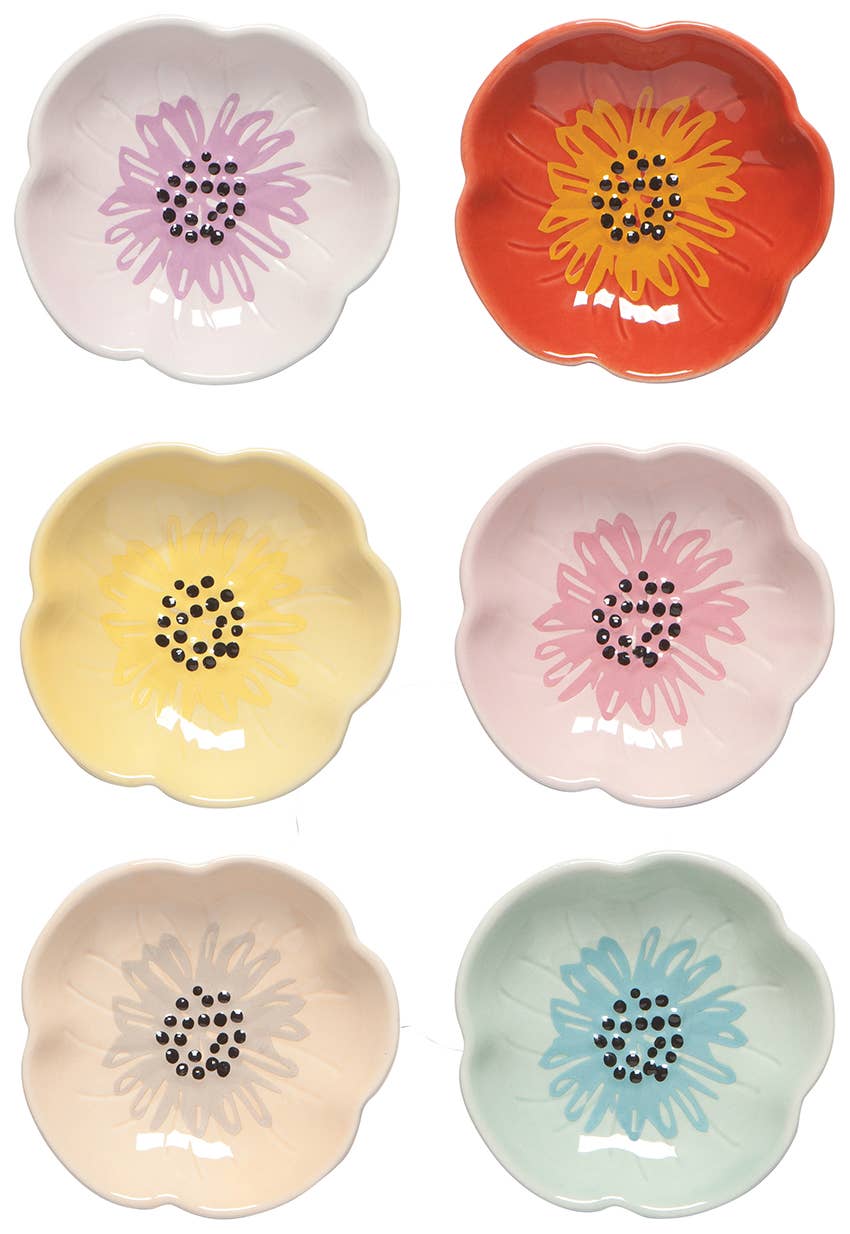 Flower Shaped Pinch Bowl Set of 6