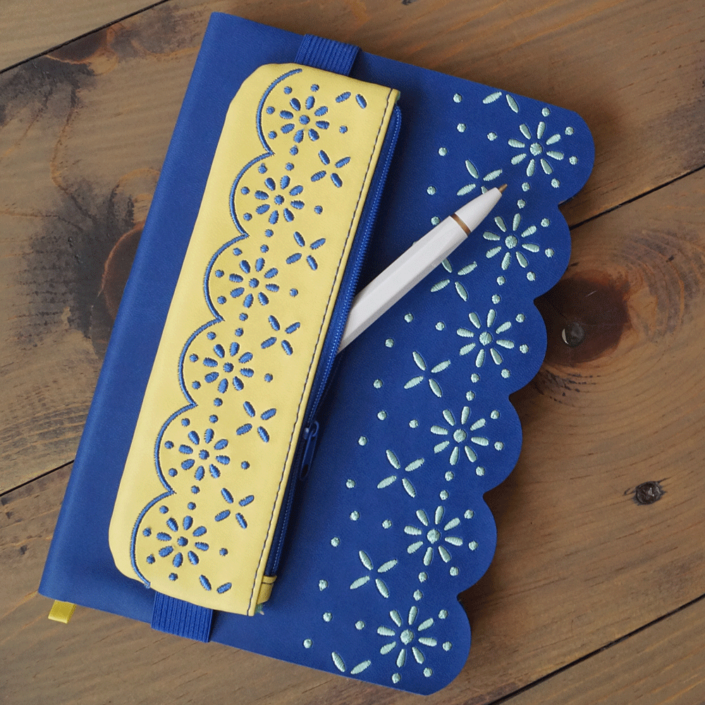 Eyelet Embroidered Notebook Pouch
