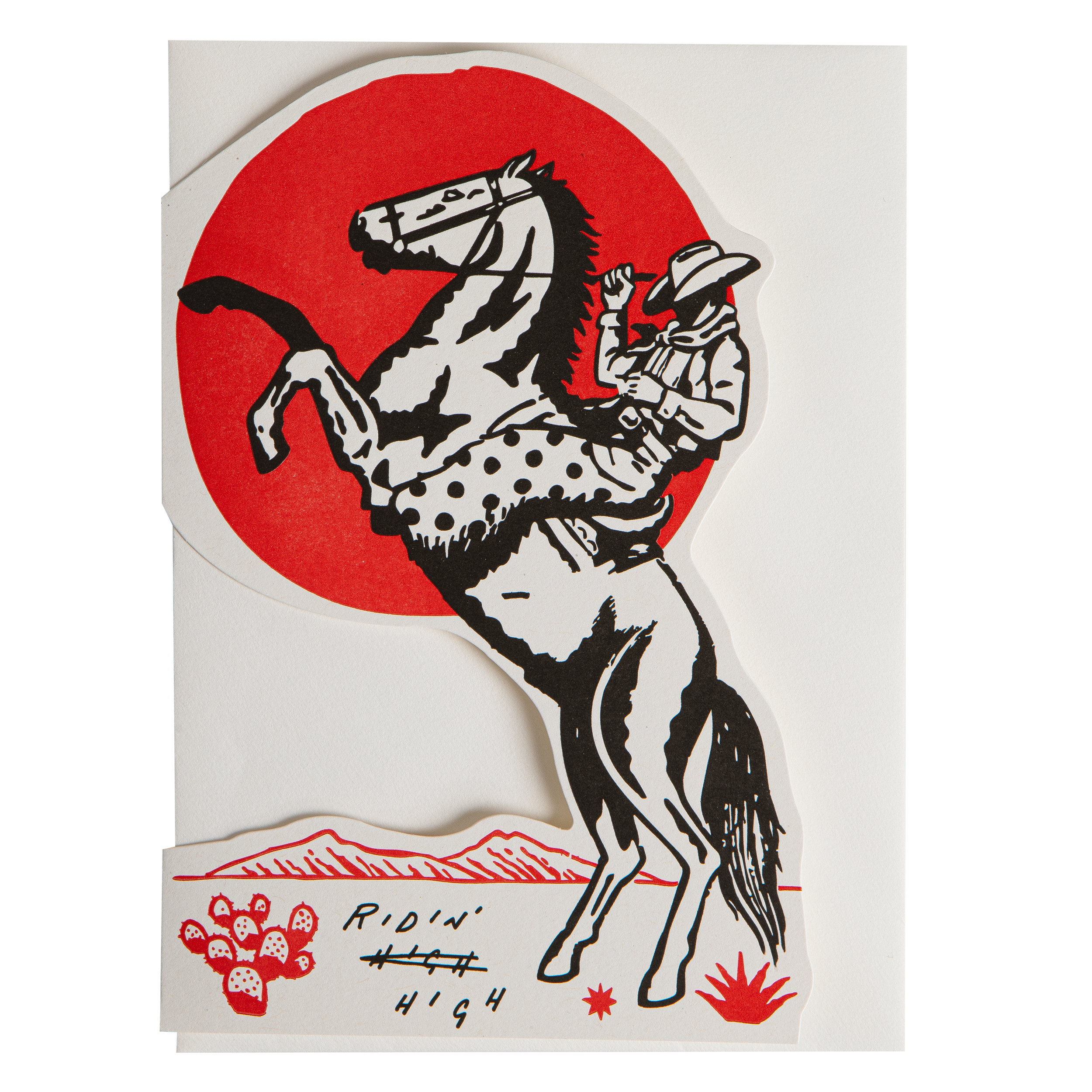 Ridin' High Cowboy | Cut-Out - Greeting Card