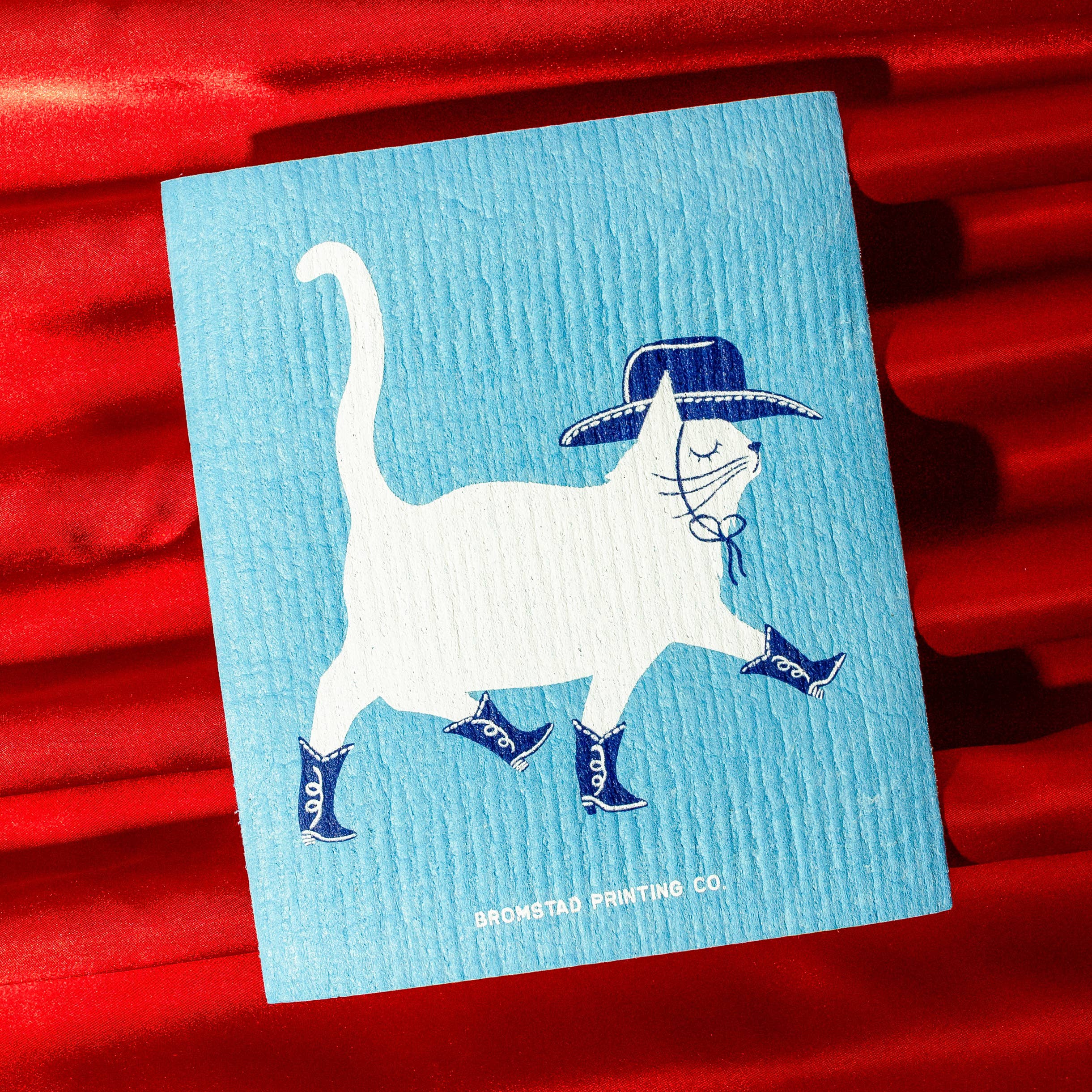 Cowboy Cat - Swedish Dishcloth