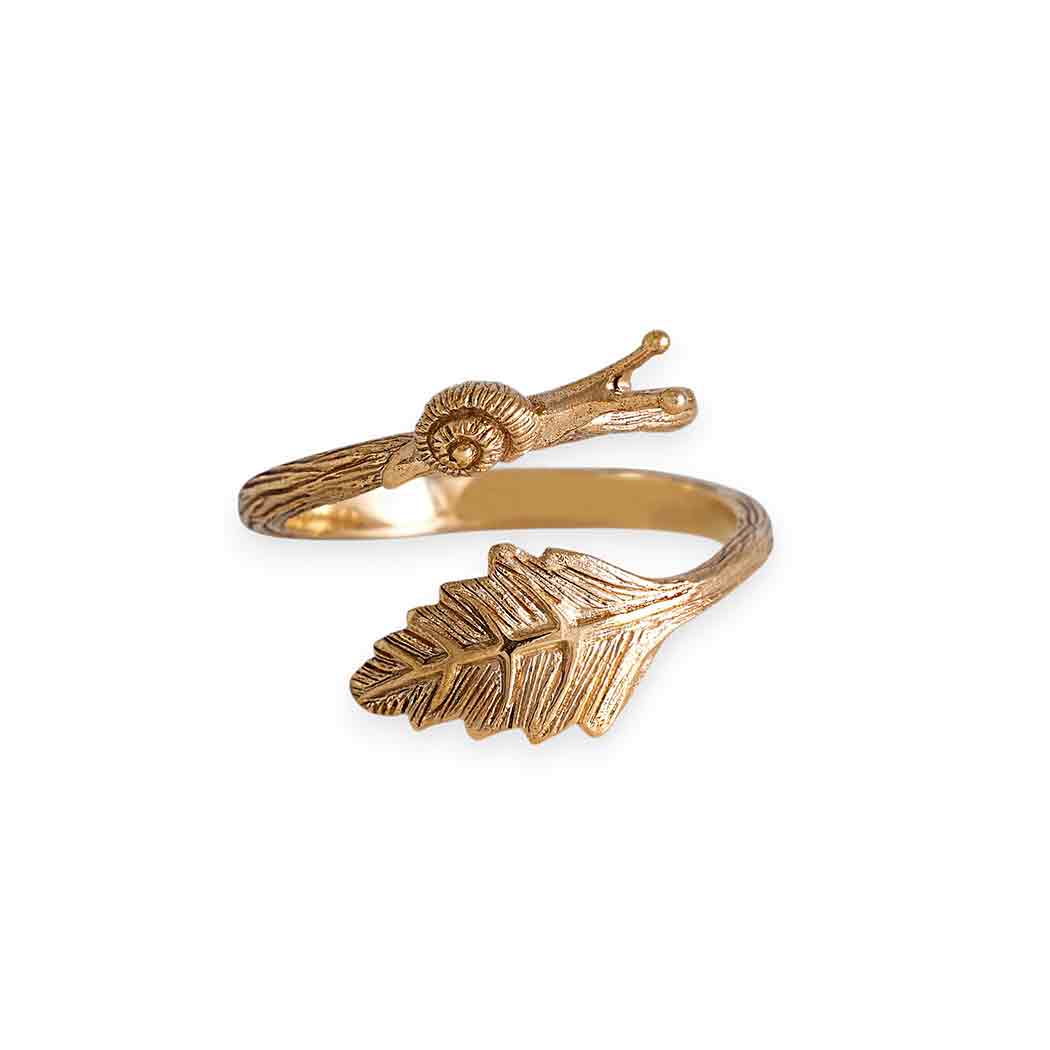 Snail and Leaf Adjustable Ring