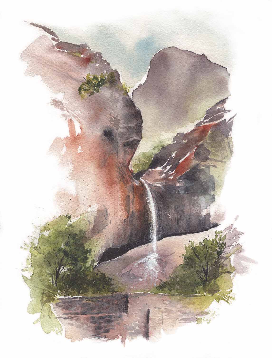 Art Print - Dripping Springs Waterfall No. 0291