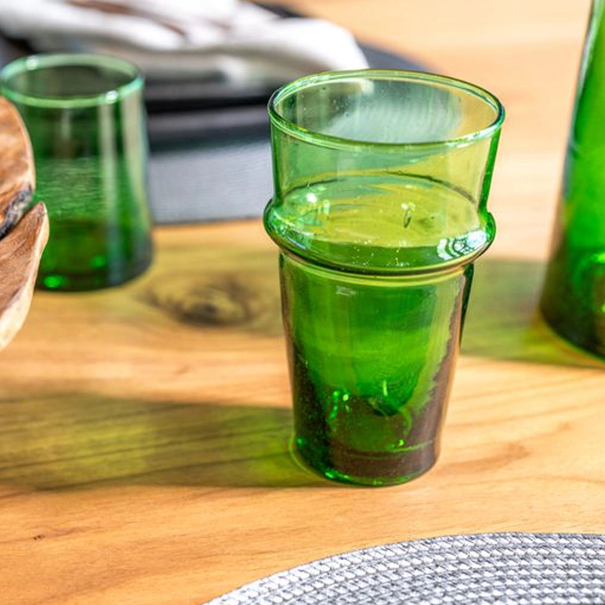 Moroccan Beldi Glassware | Green