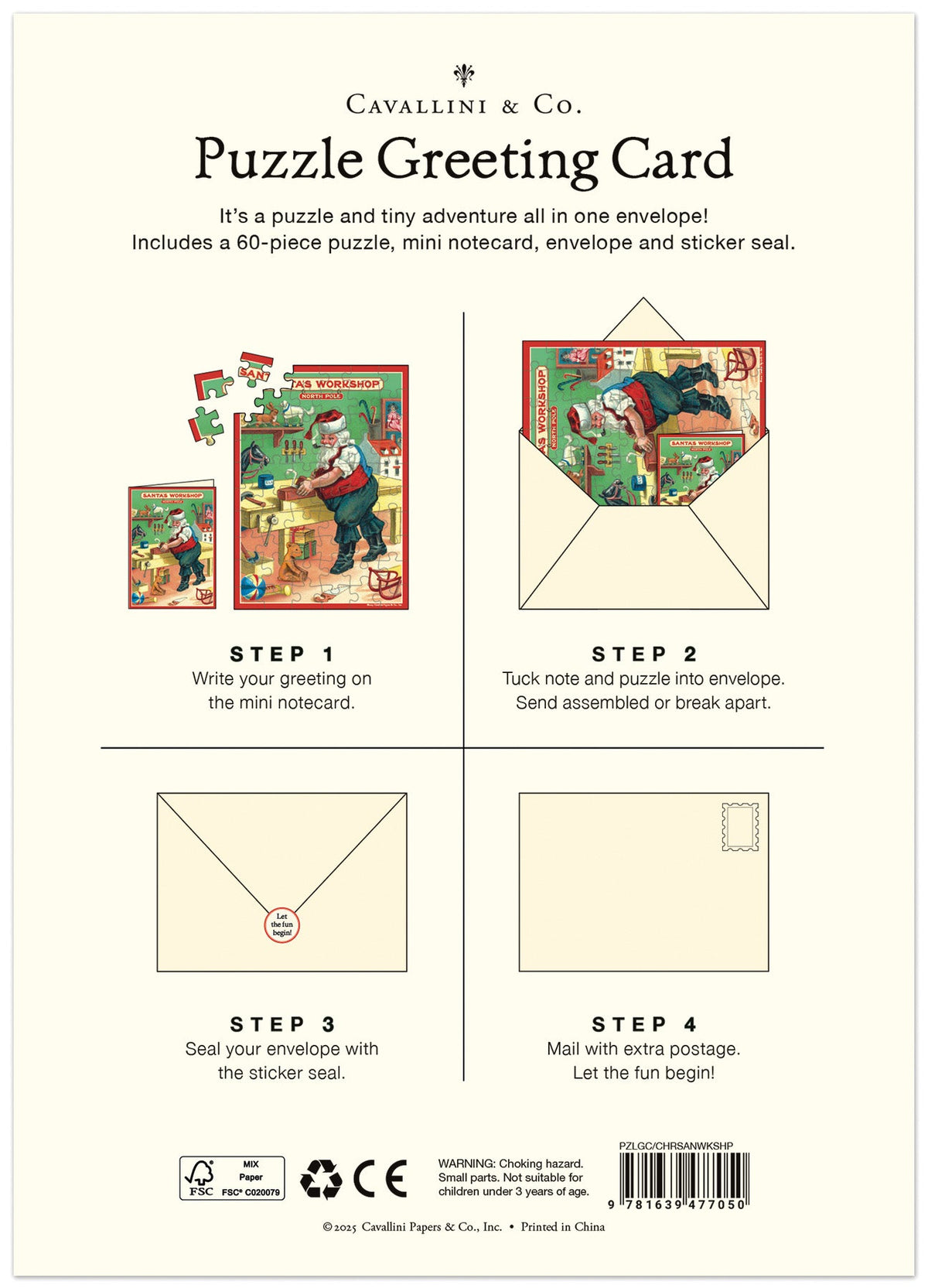 Christmas Santa's Workshop | Puzzle Greeting Card