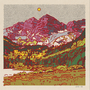 Caroline Clark 12"x12" Desert Mountain Art Prints