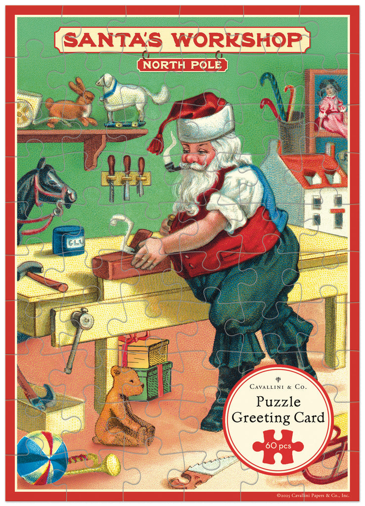 Christmas Santa's Workshop | Puzzle Greeting Card