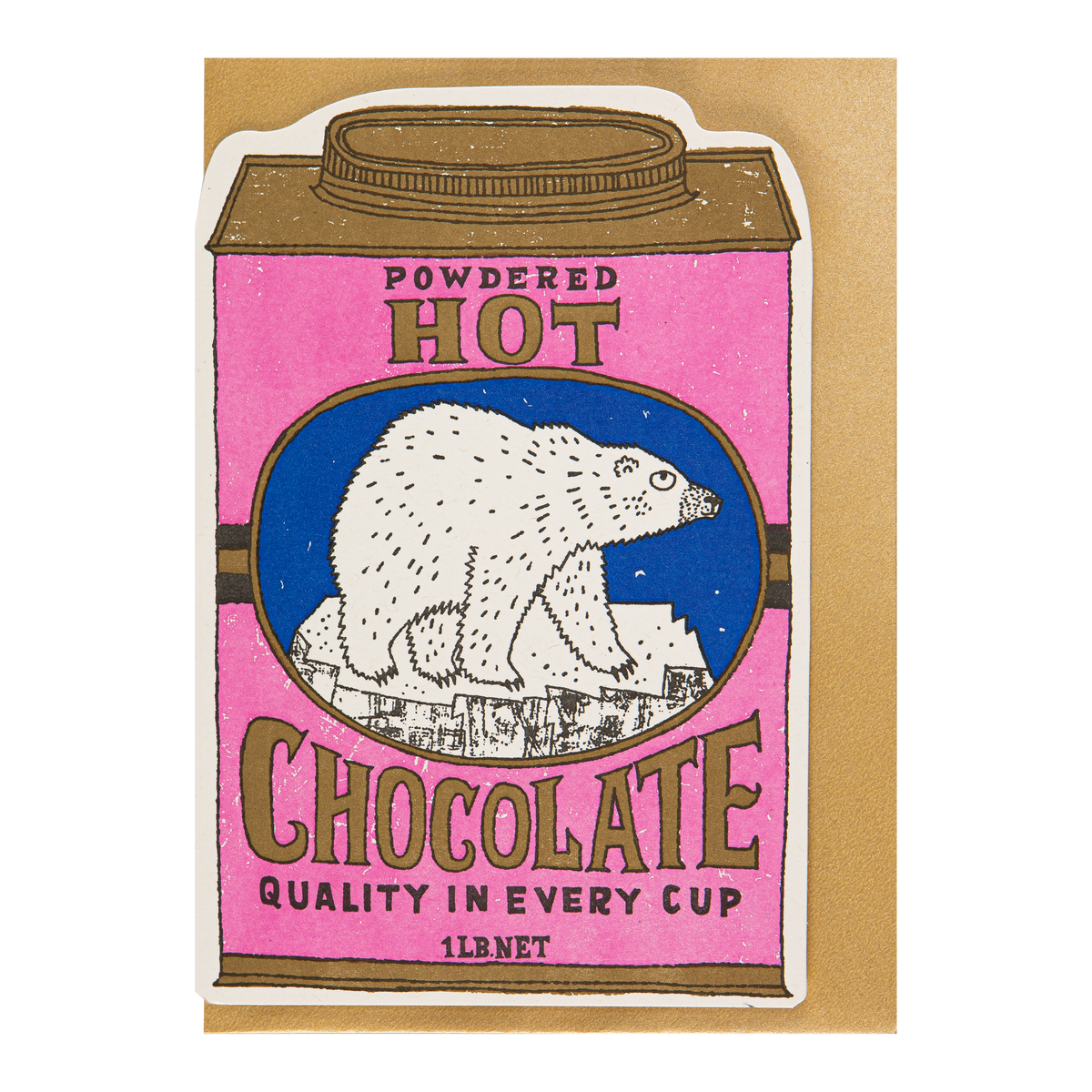 Polar Bear Hot Chocolate | Die-Cut Greeting Card