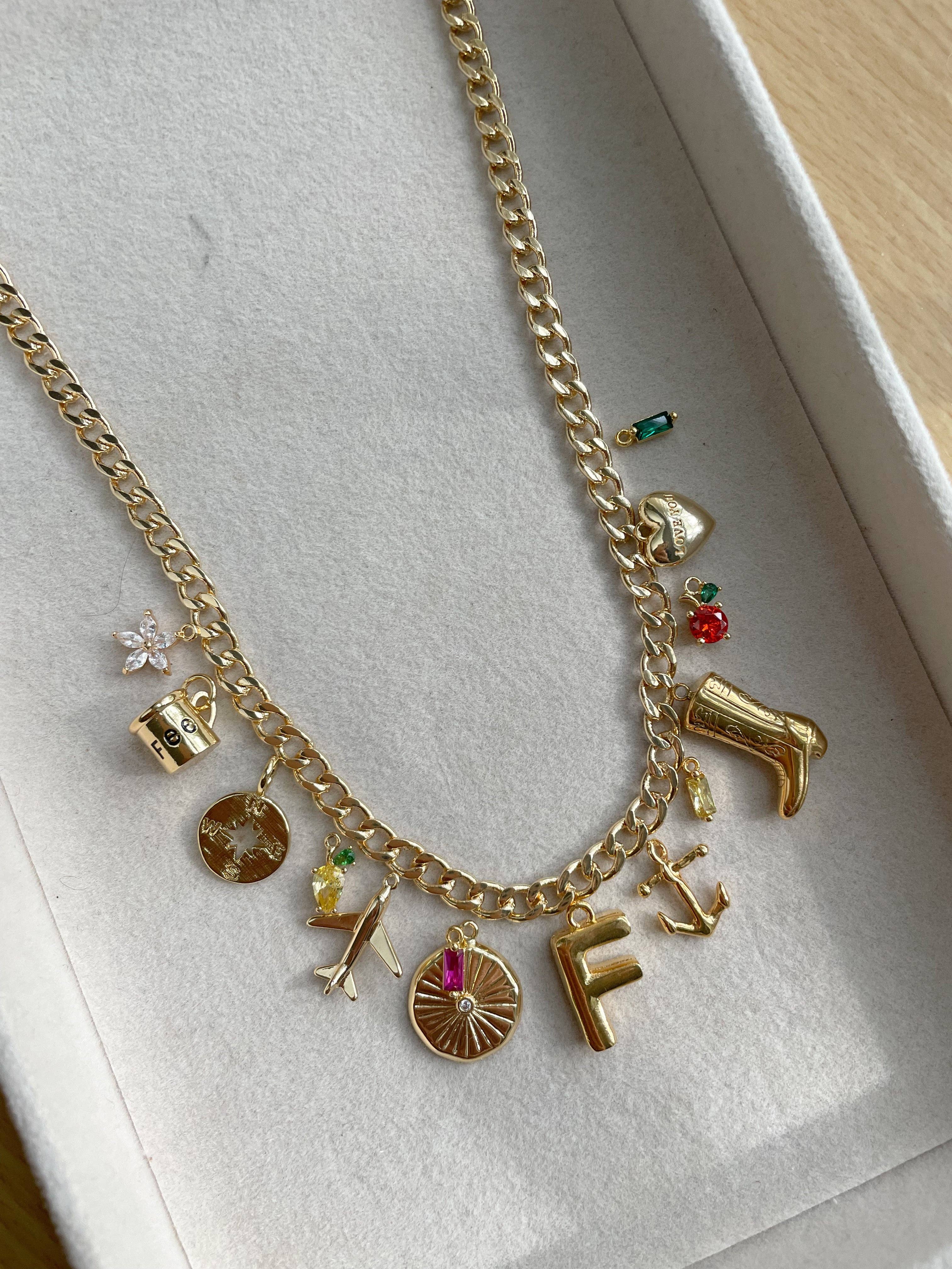 Gold Birthstone Baguette Charm