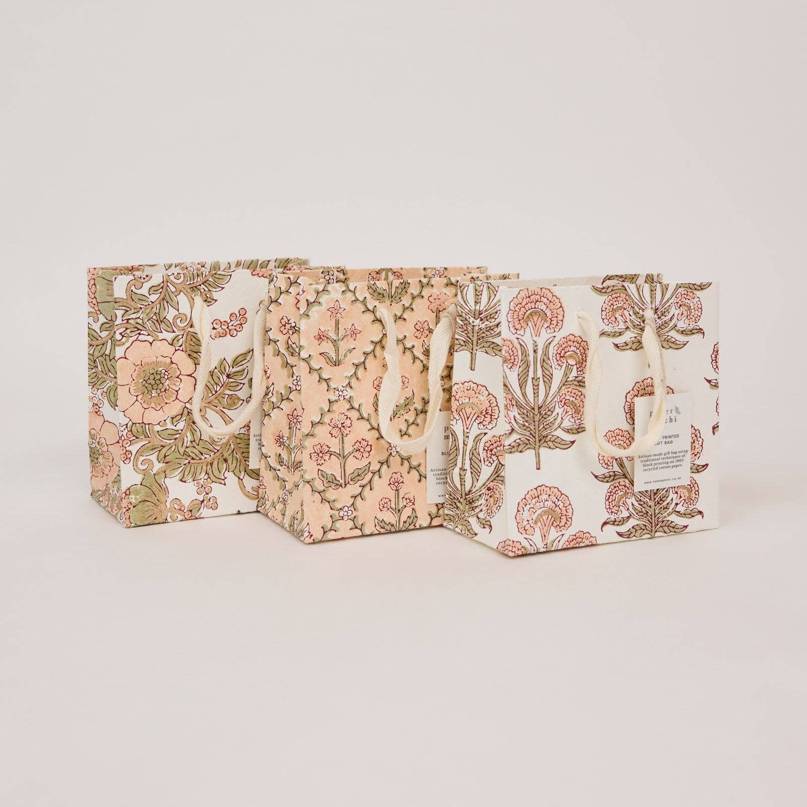 Block Printed Gift Bags (Small) - Terracotta