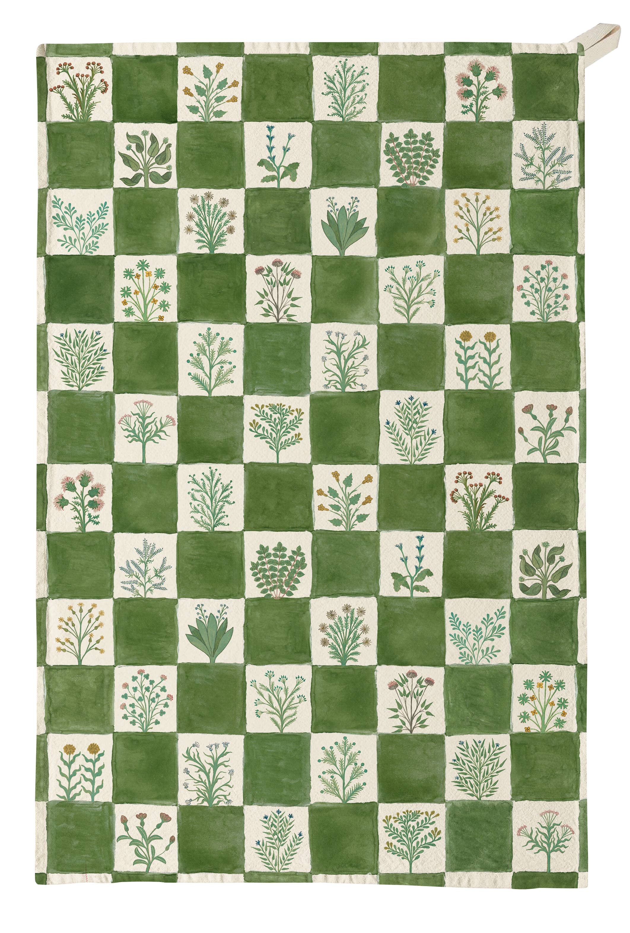 Organic Cotton Tea Towel | 15th Century Illustrated Herbs