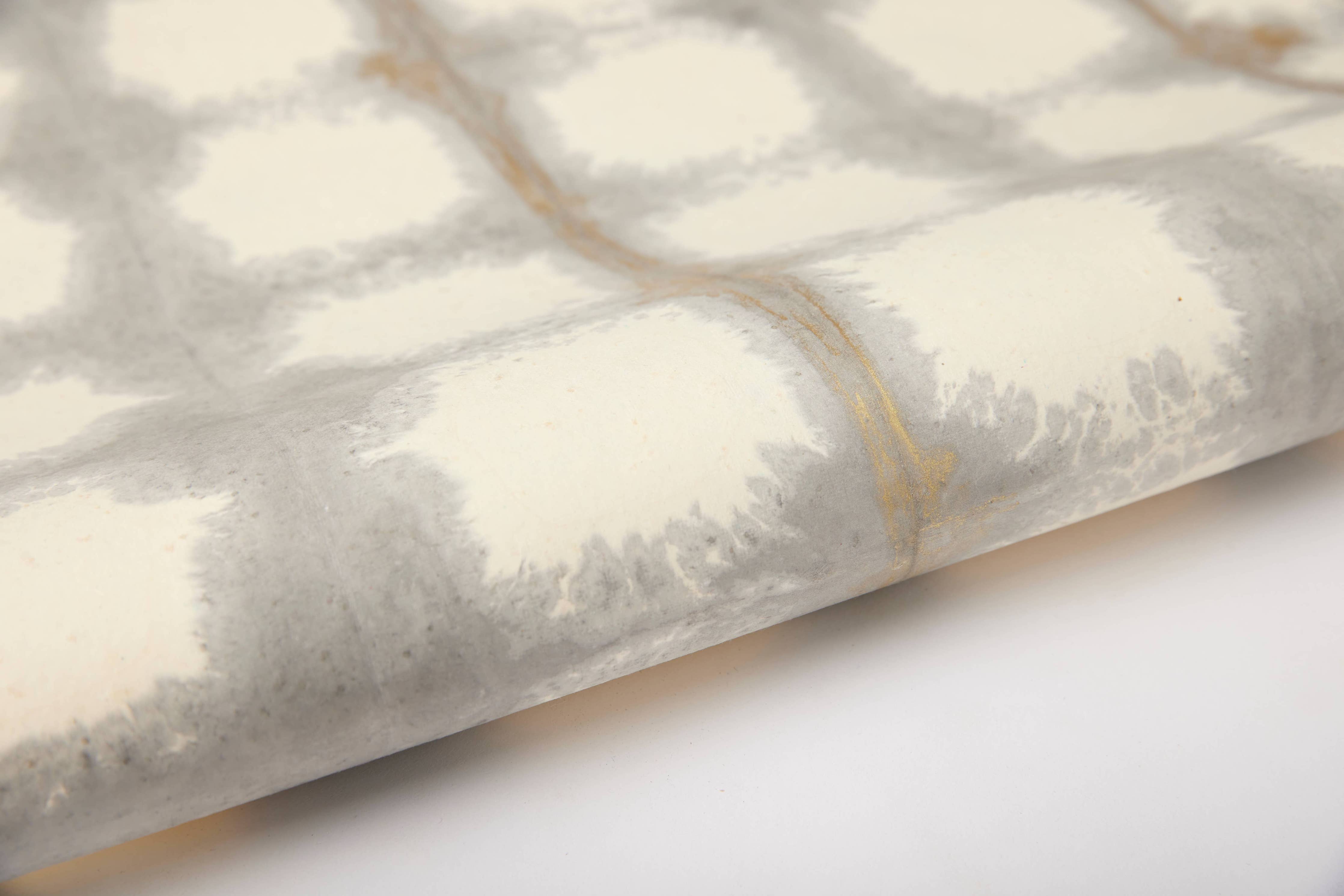 Hand Tie Dyed Wrapping Paper Sheets - Checks Grey