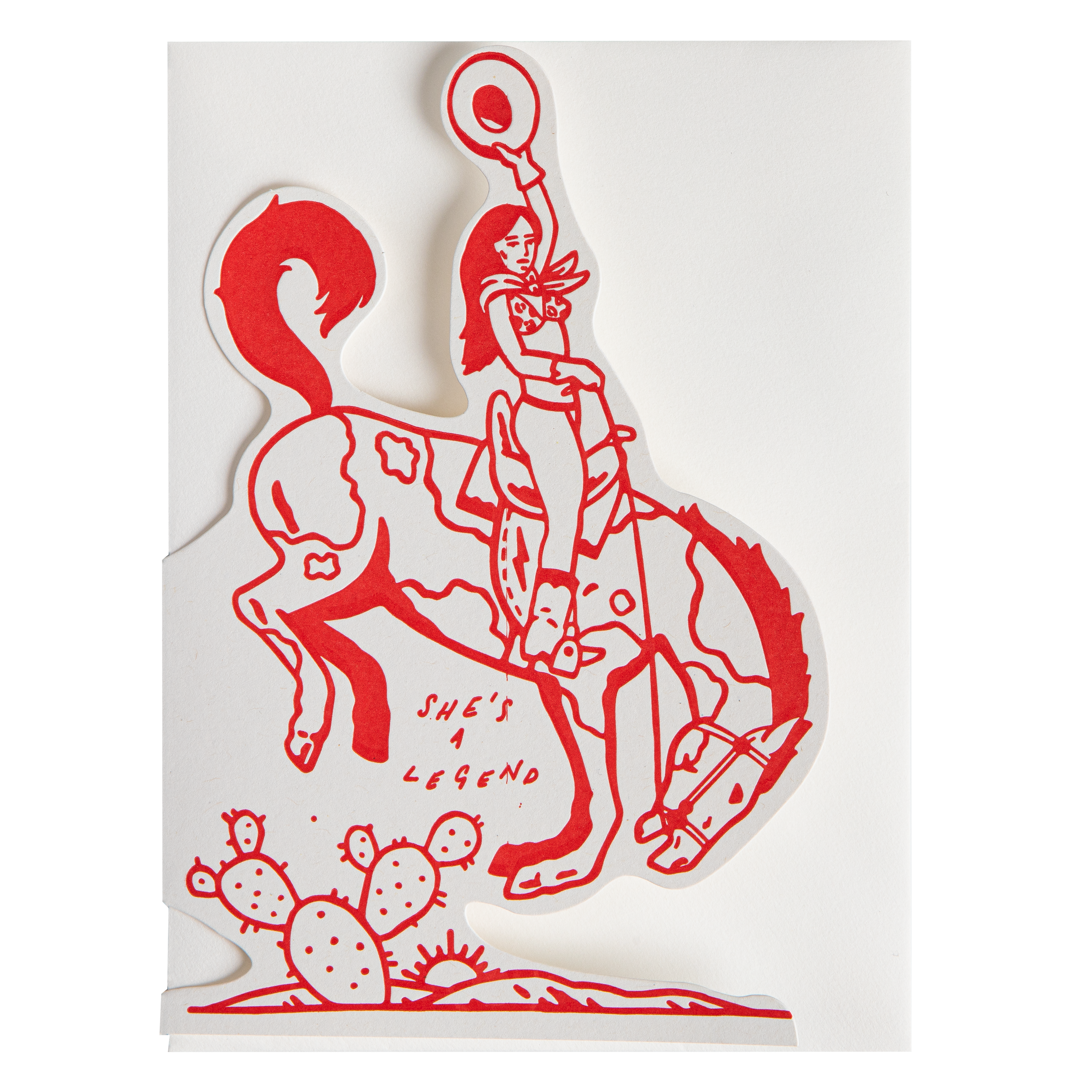 She's A Legend Cowgirl | Cut-Out - Greeting Card