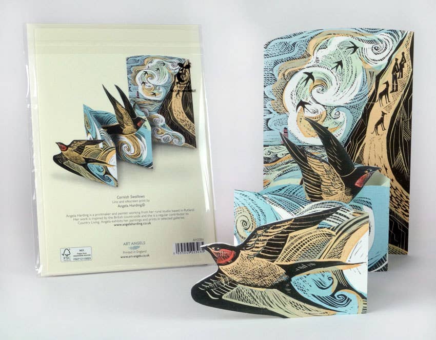 Cornish Swallows Concertina Card
