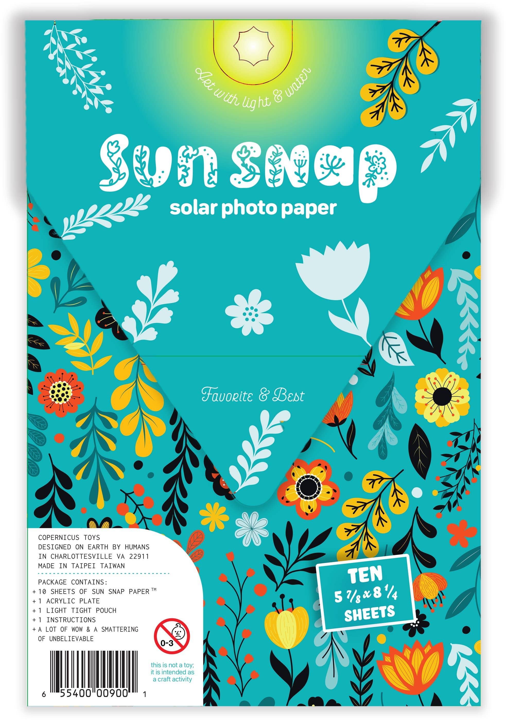 Sun Snap Photo Paper: Cyanotype sun print kit 5.8x8.3”