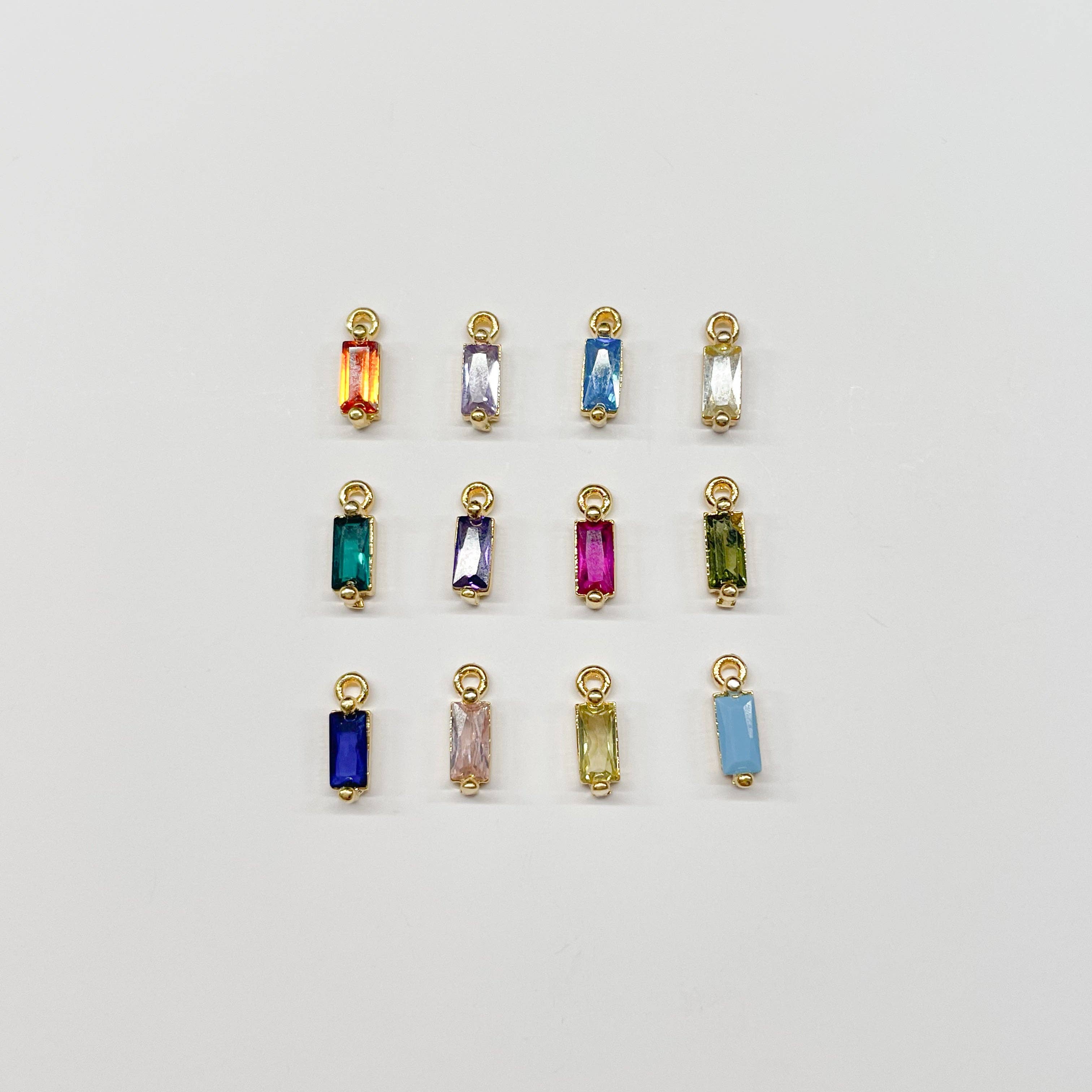 Gold Birthstone Baguette Charm