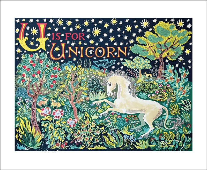 U is for Unicorn Card - Emily Sutton