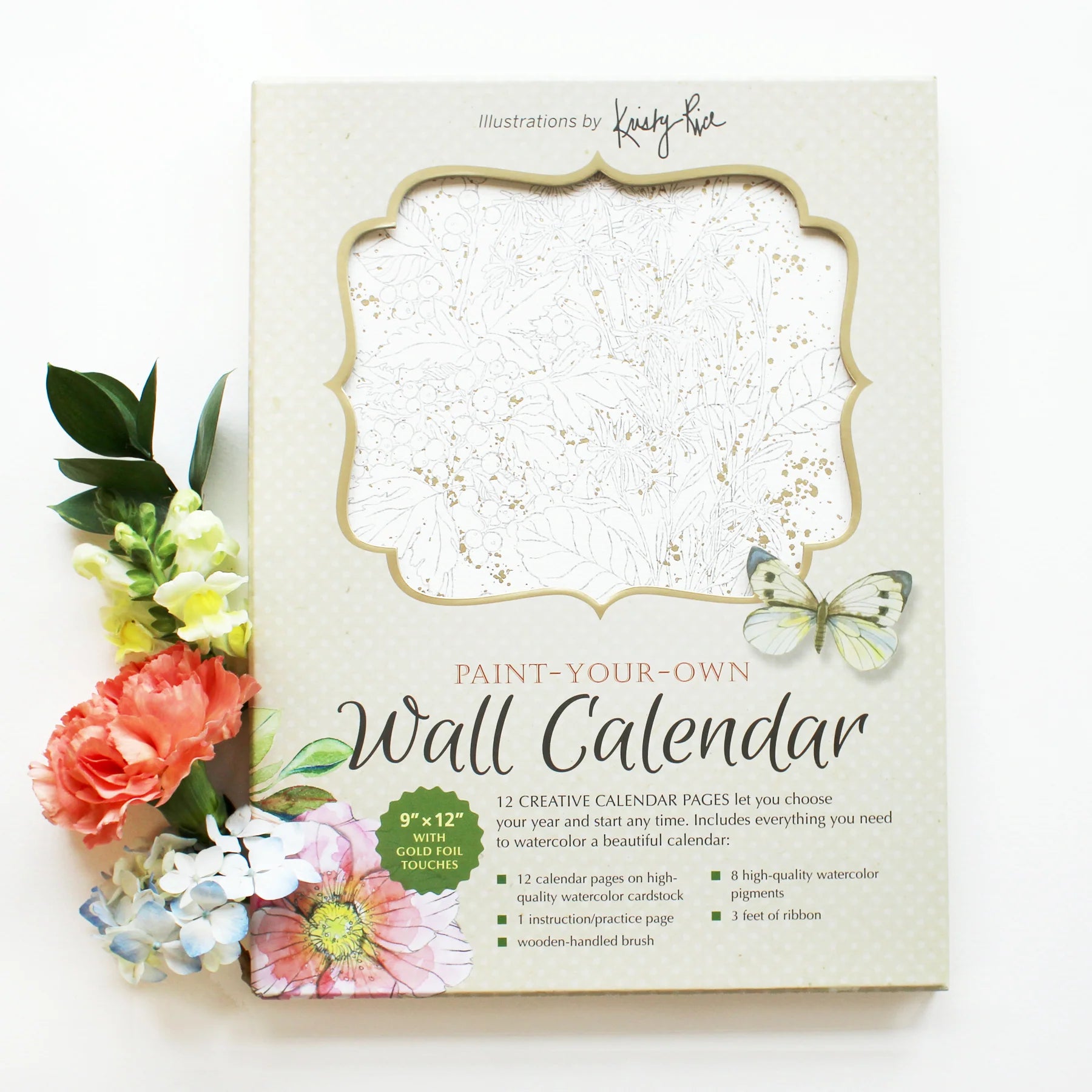 Paint-Your-Own Wall Calendar: Illustrations by Kristy Rice