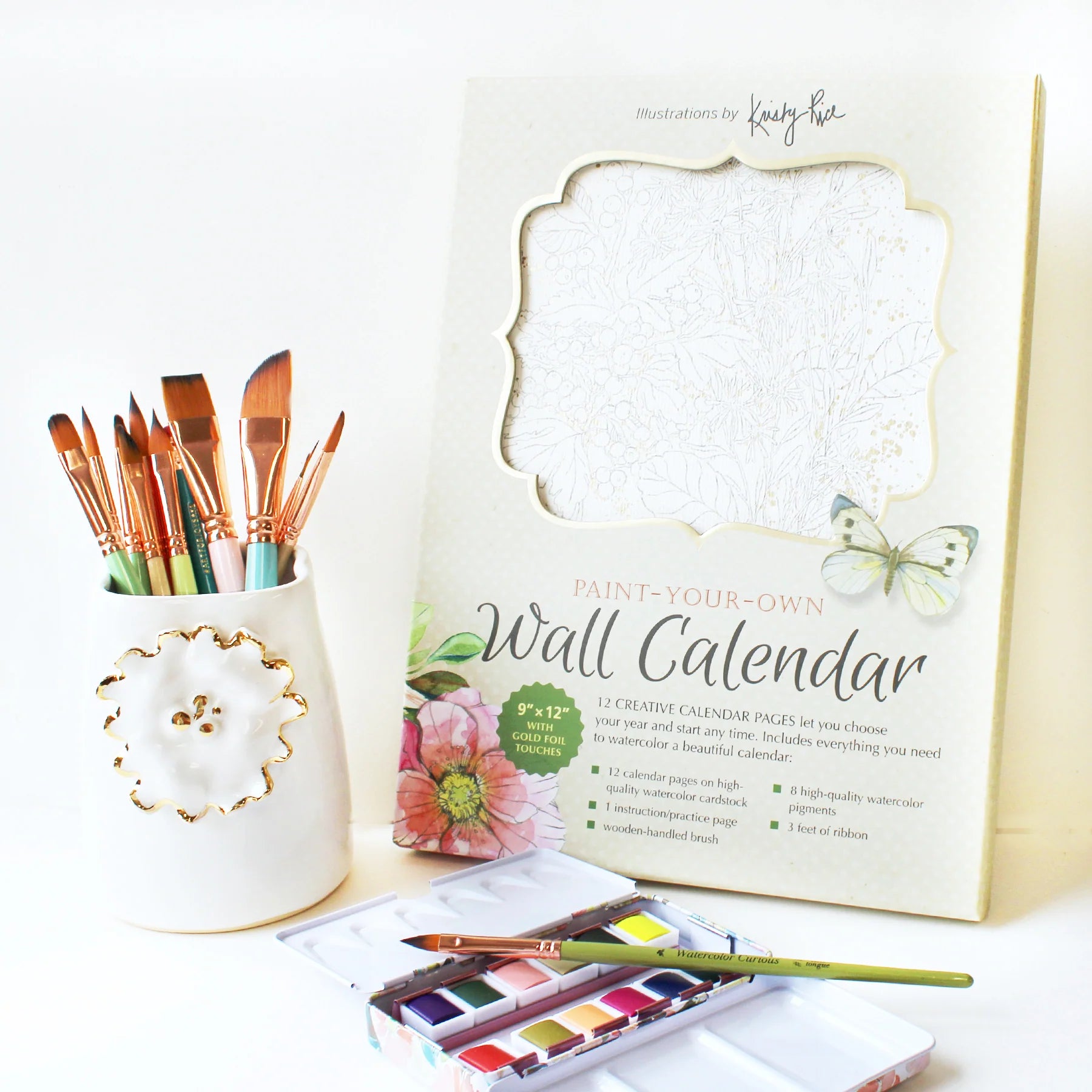 Paint-Your-Own Wall Calendar: Illustrations by Kristy Rice