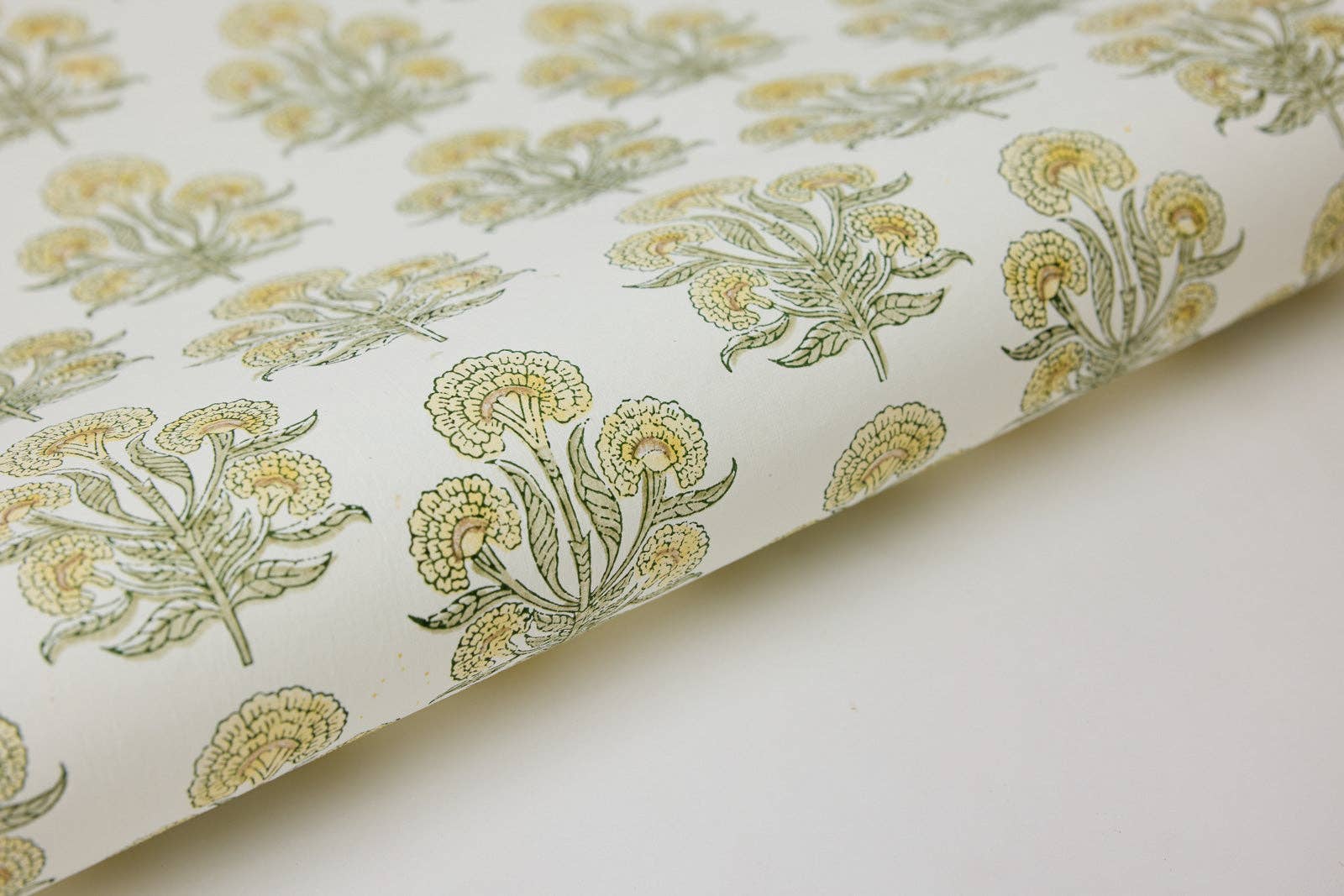 Block Printed Wrapping Paper | Aurora | Buttercream