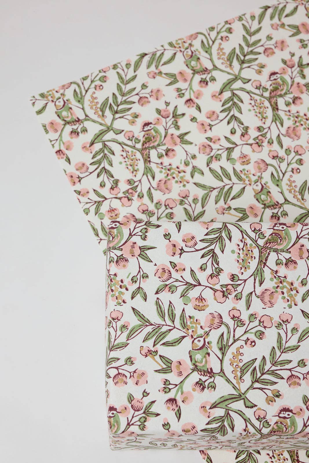 Block Printed Wrapping Paper | Song Birds | Blush