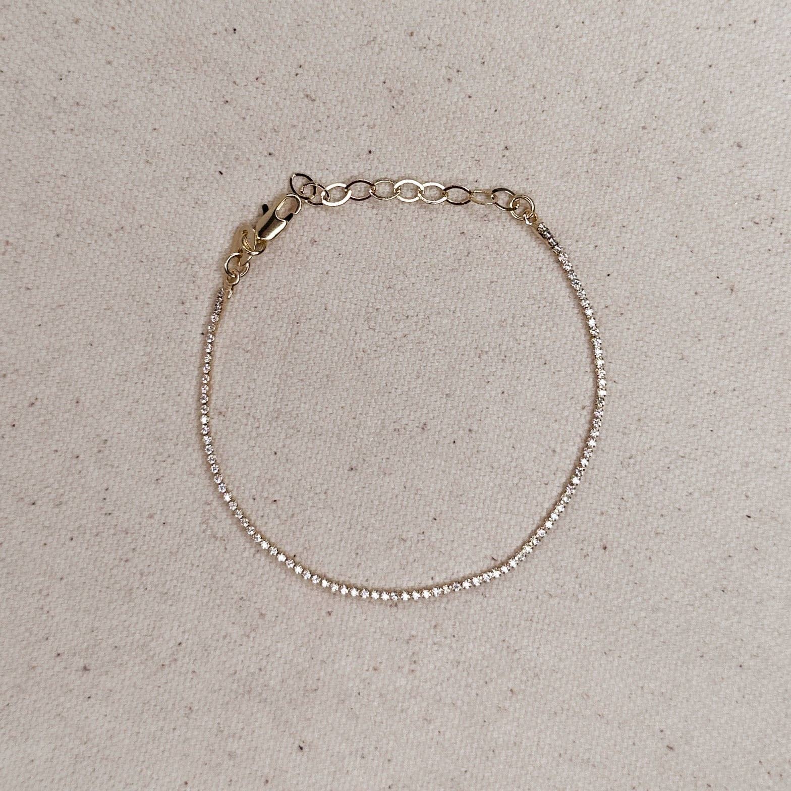 CZ Tennis Bracelet | 18k Gold Filled 1.2mm