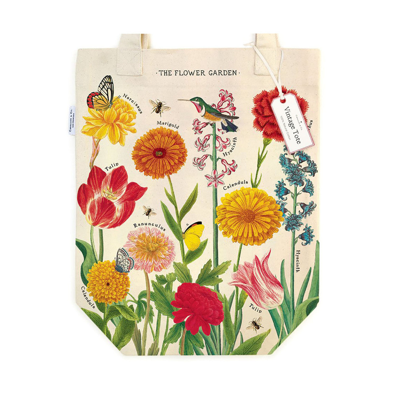 Cavallini Flower Garden Vintage Tote Bag