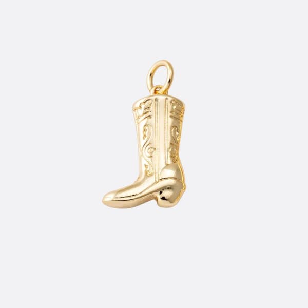 Gold Cowgirl Boot Charm