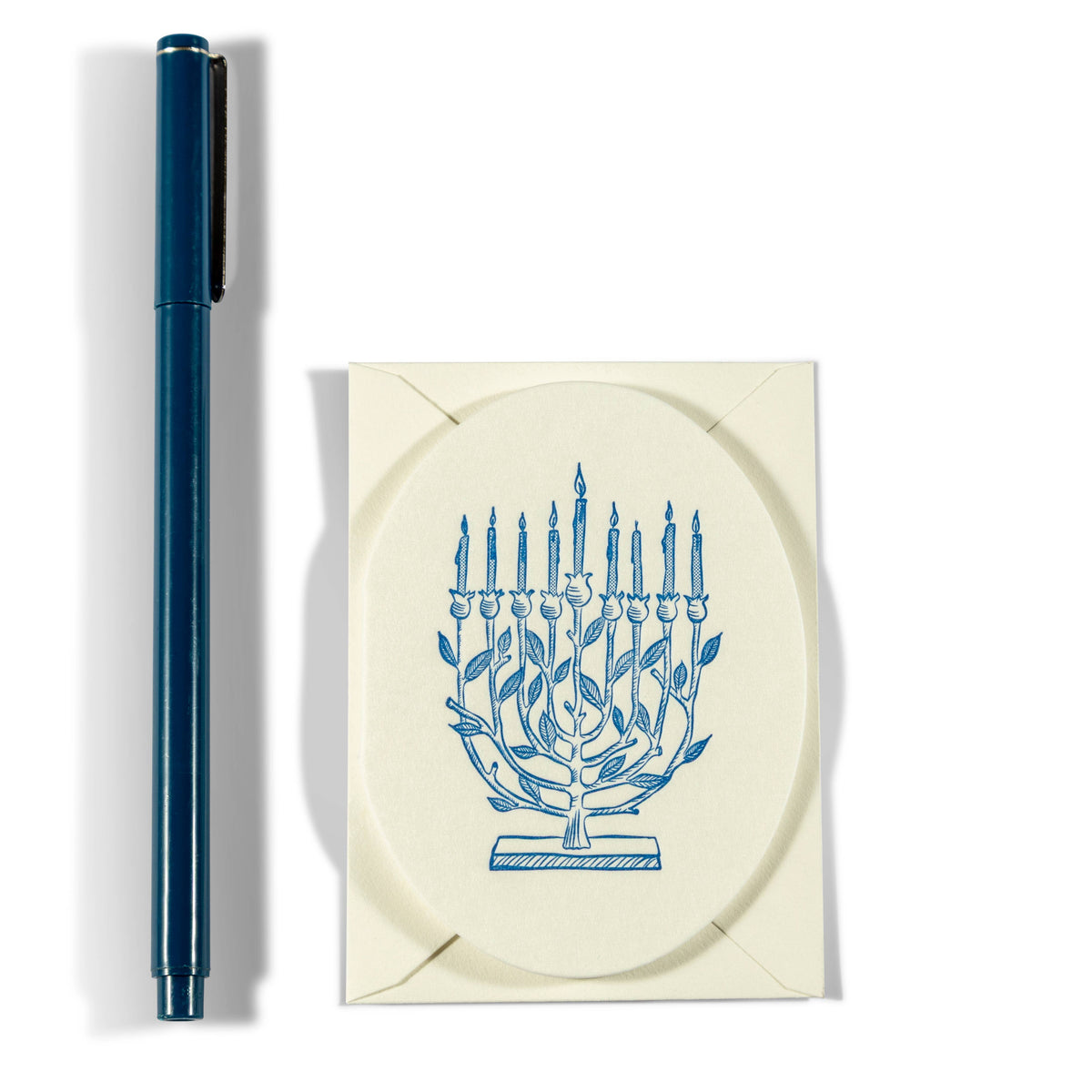 Menorah | Mini Letterpress Enclosure Card