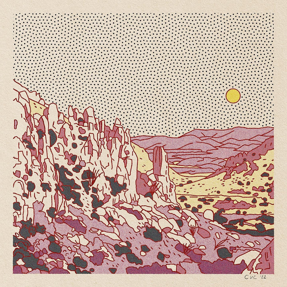Caroline Clark 12"x12" Desert Mountain Art Prints