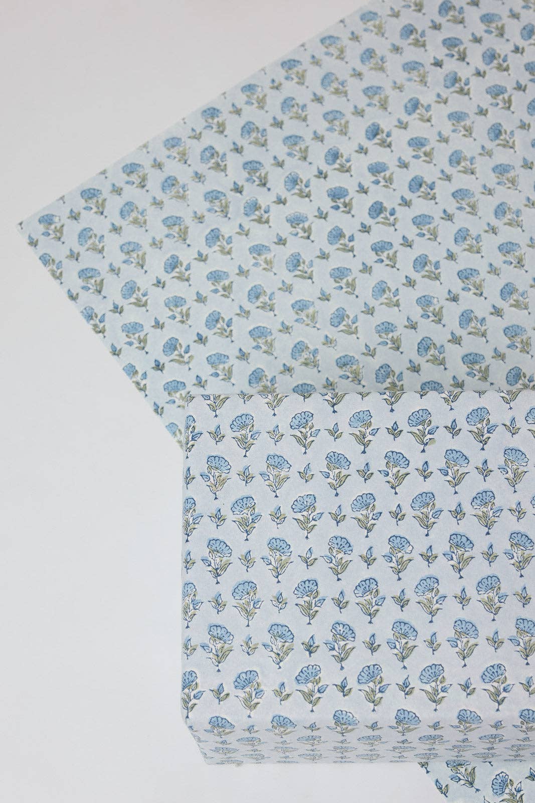 Block Printed Wrapping Paper | Ditsy Floral | Blue Stone