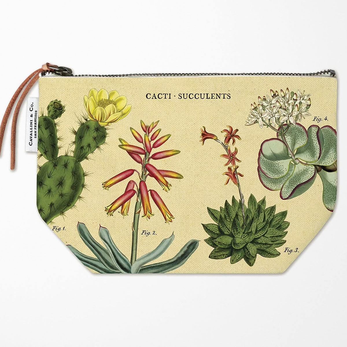 Cavallini Cacti & Succulents Vintage Zipper Pouch