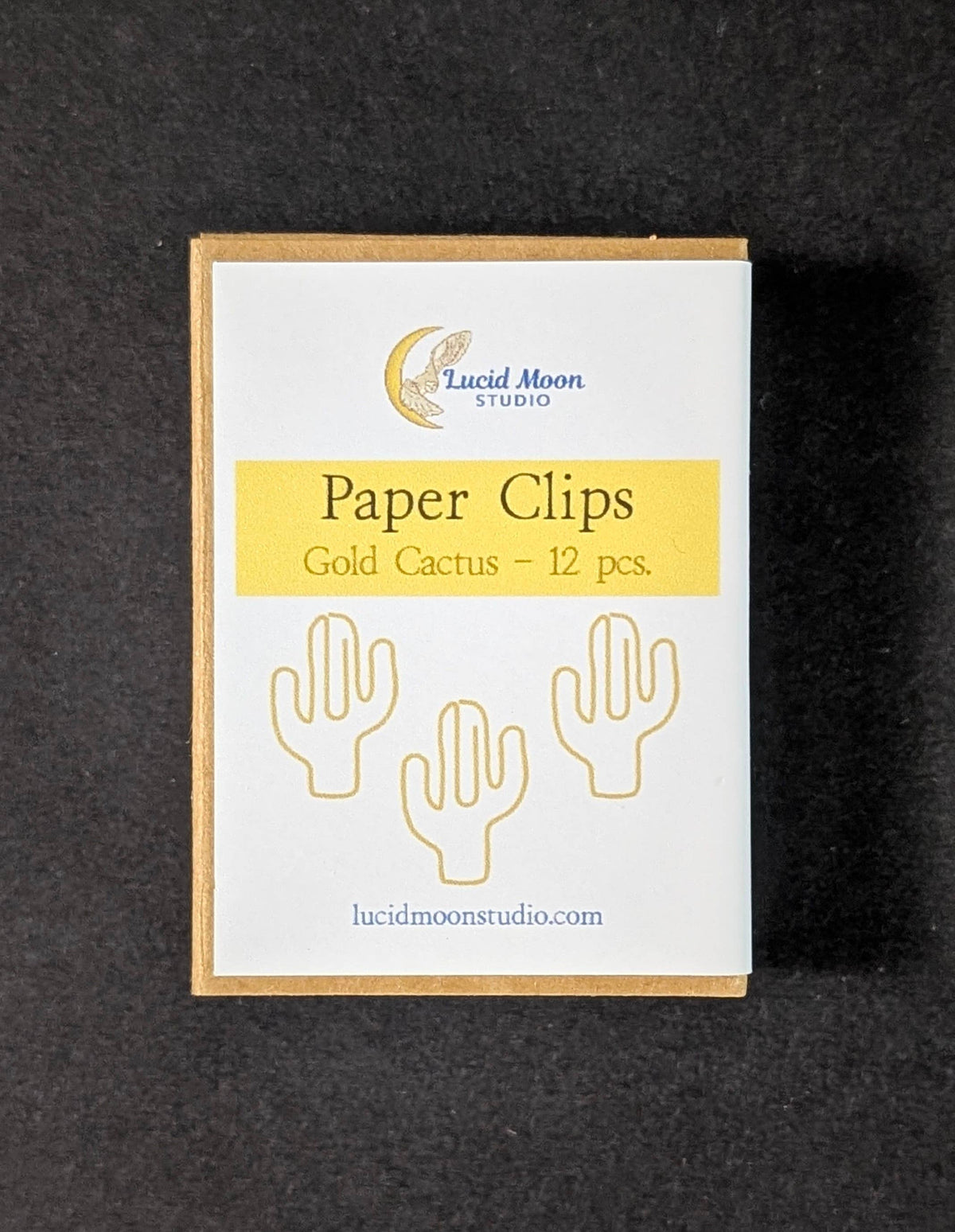 Gold Cactus Boxed Paper Clips | Set of 12