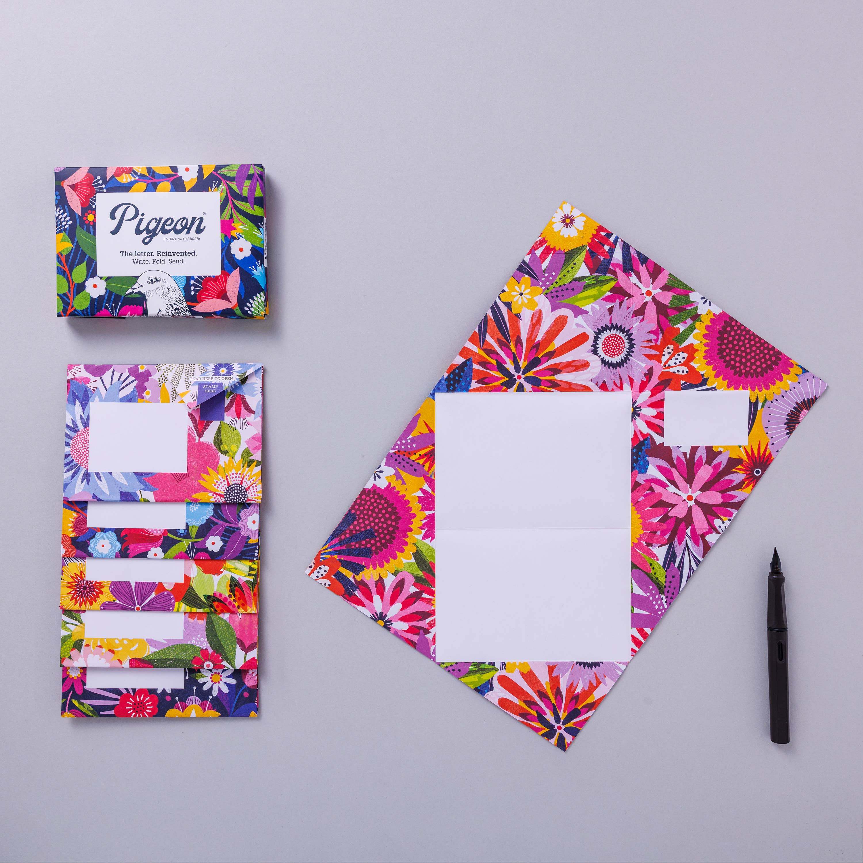 Floral Fantasia Pigeon | Folding Letters | Pack of 6