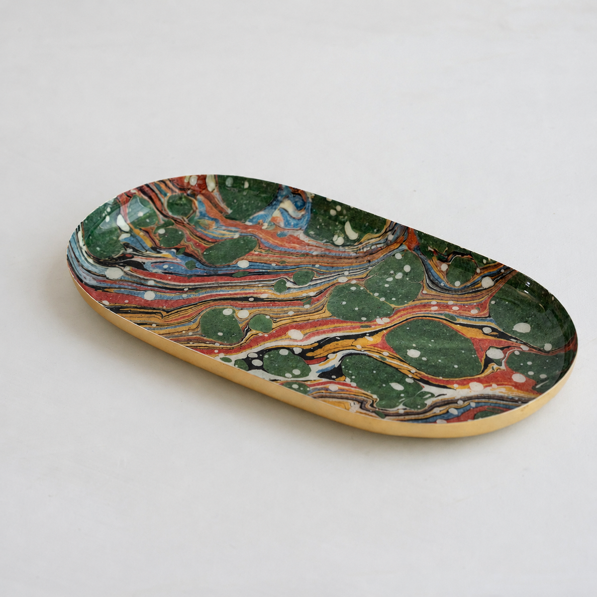 Oval Enamel Tray | The Art of Marbling