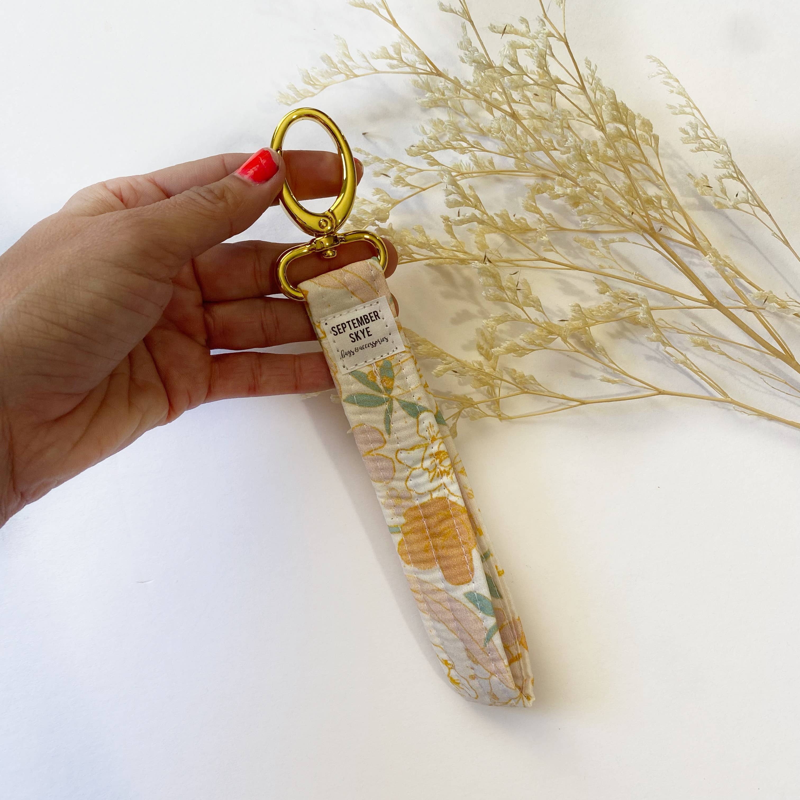 Key Fob | key chain | sketch floral
