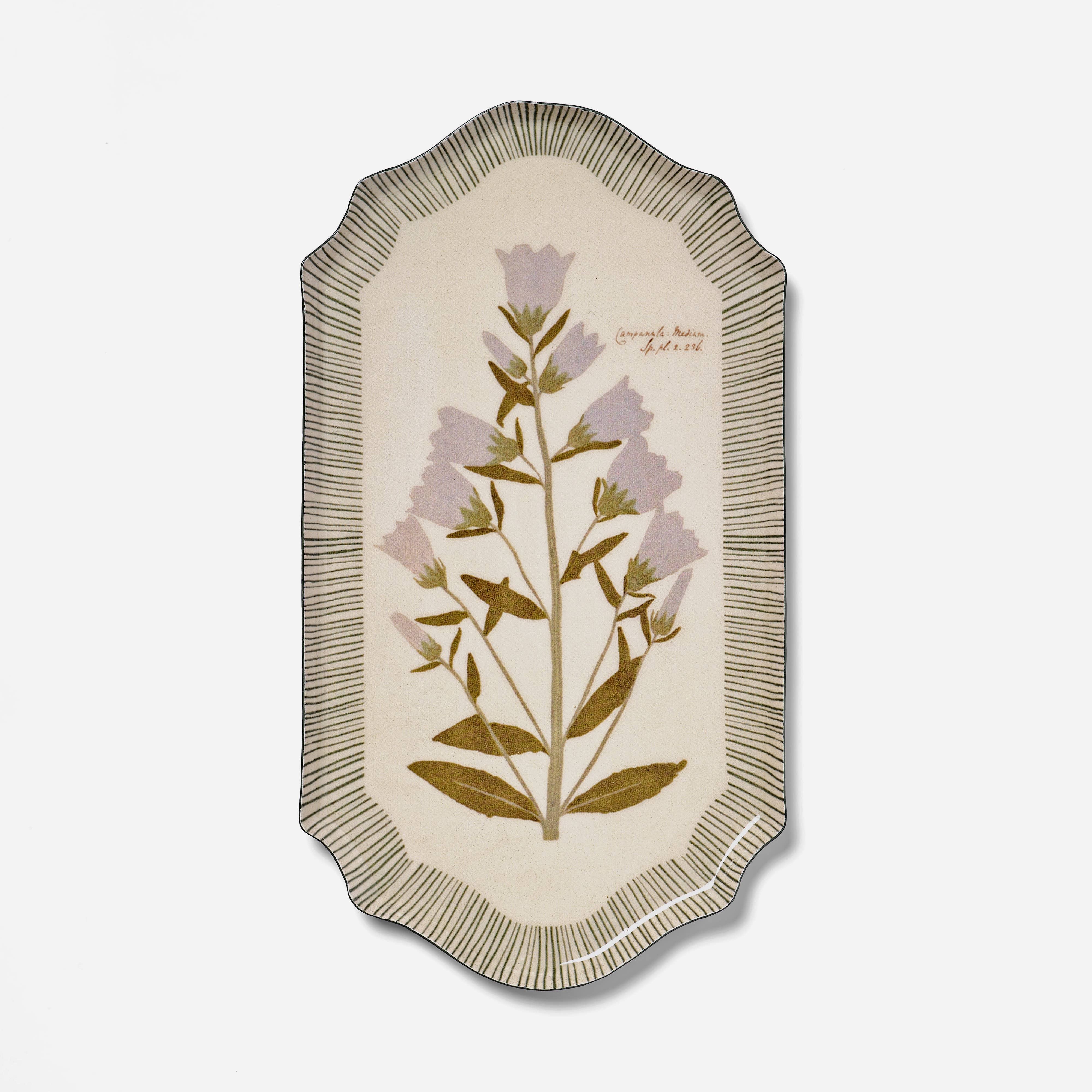 Enamel Shaped Edge Tray – Campanula Bellflower