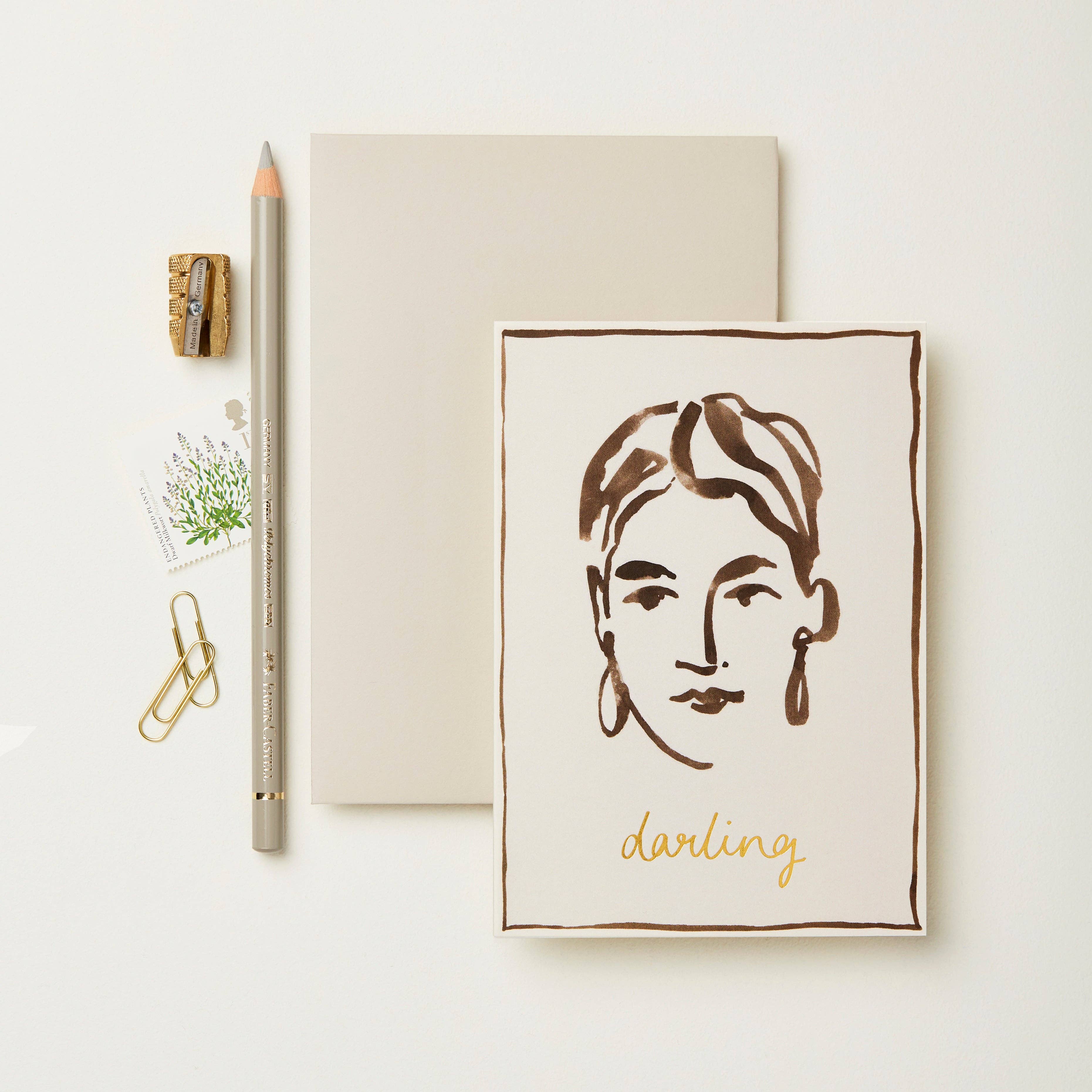Portrait 'Darling' Card