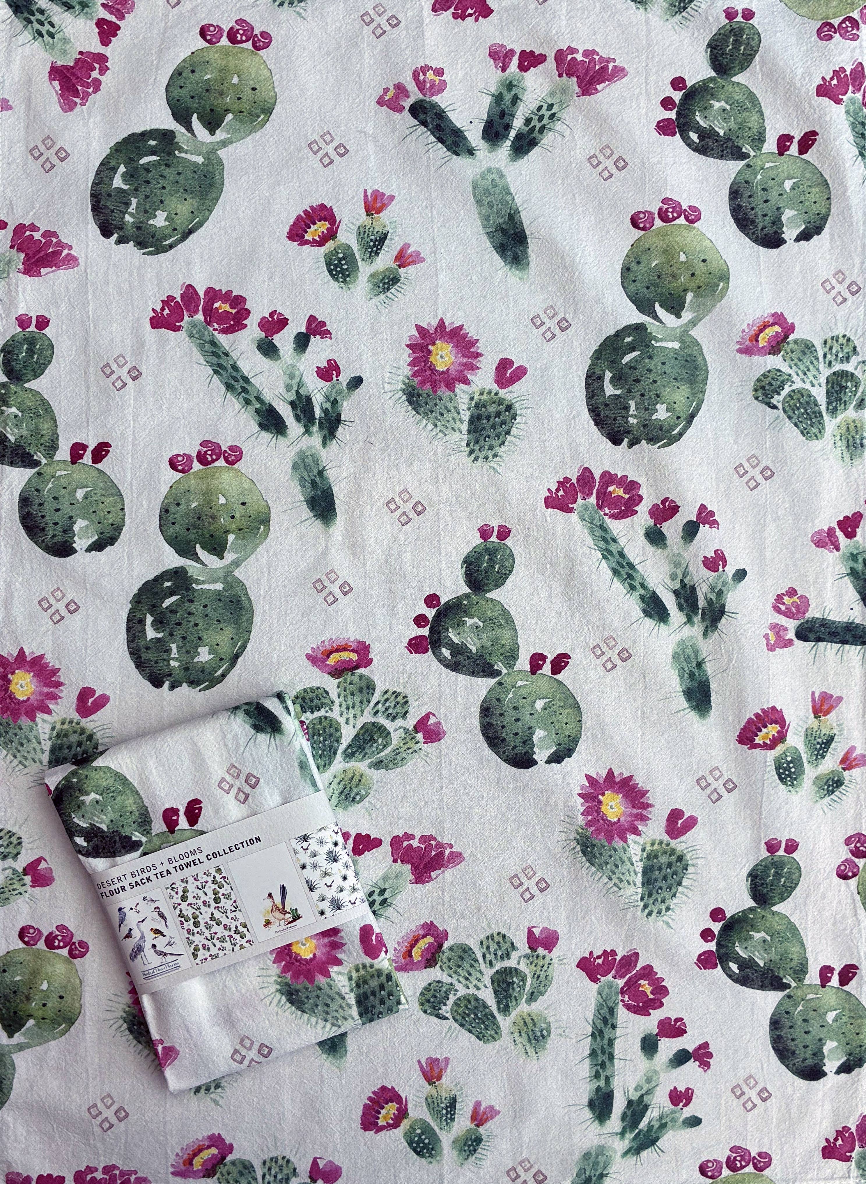 Native New Mexico Cacti Bloom Tea Towel