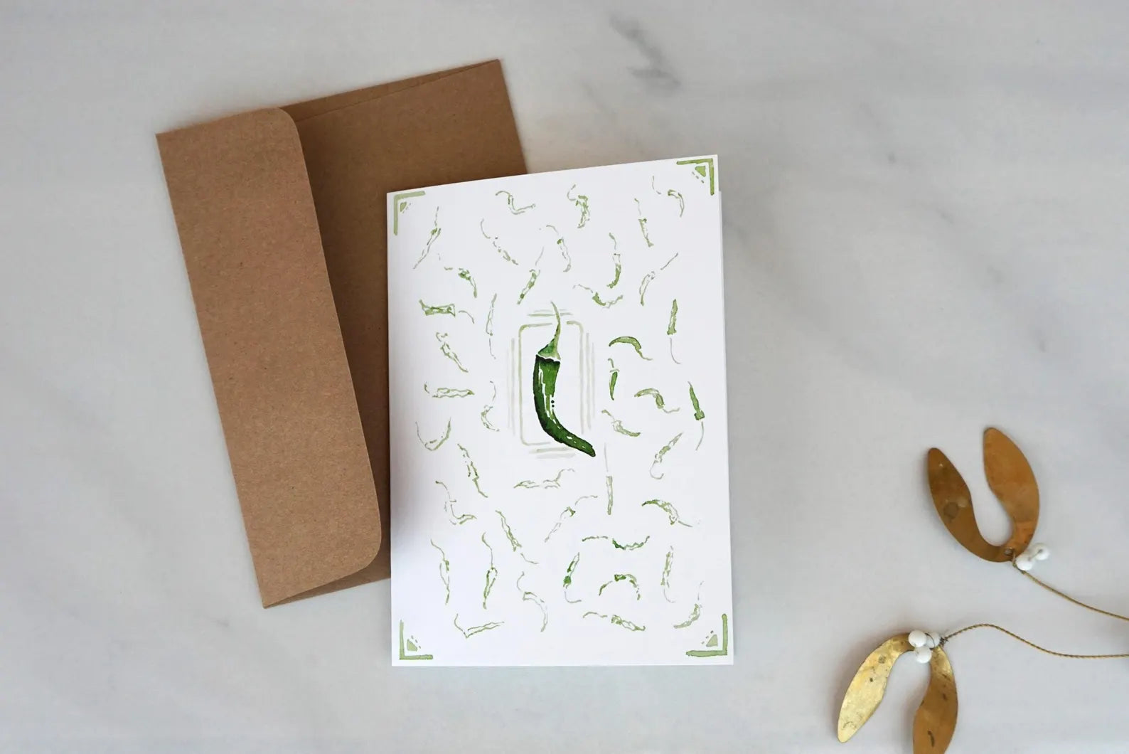 Green Chile Frame | greeting card
