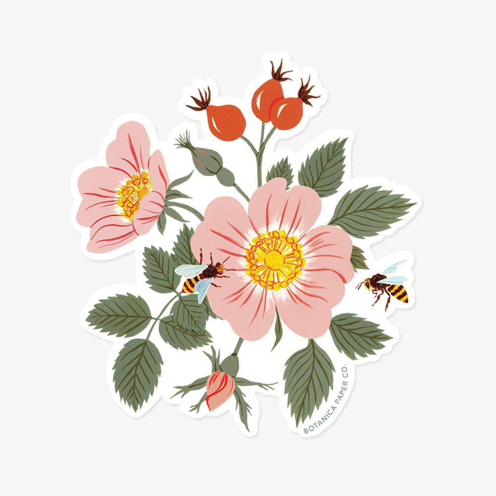 Dog Rose | Clear Vinyl Sticker