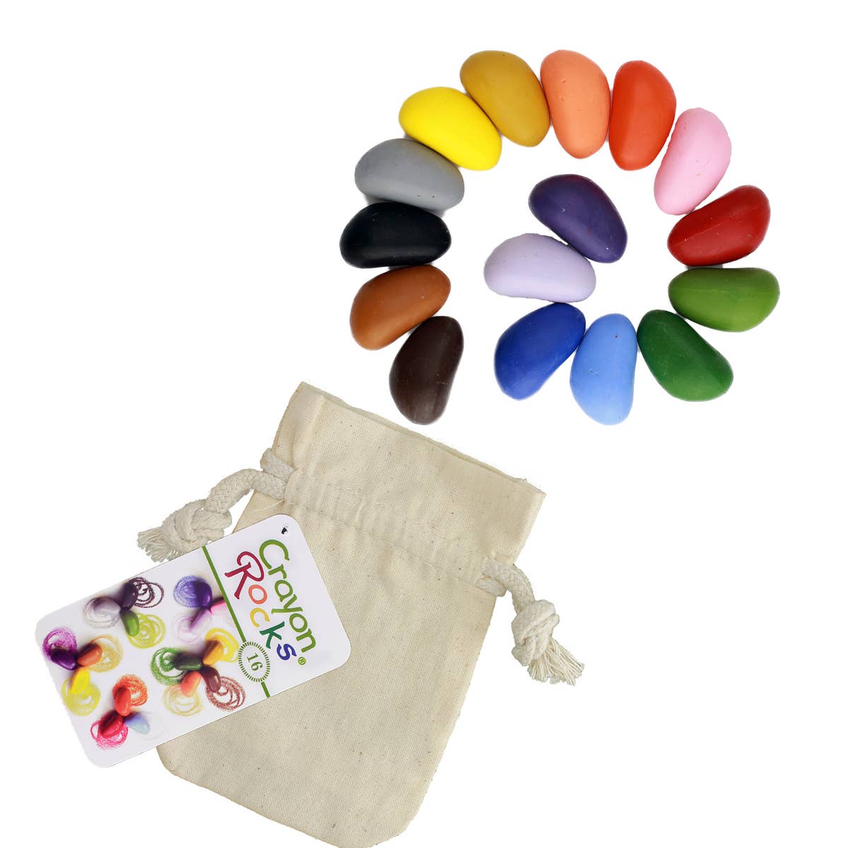 Crayon Rocks- 16 Colors in a Muslin Bag