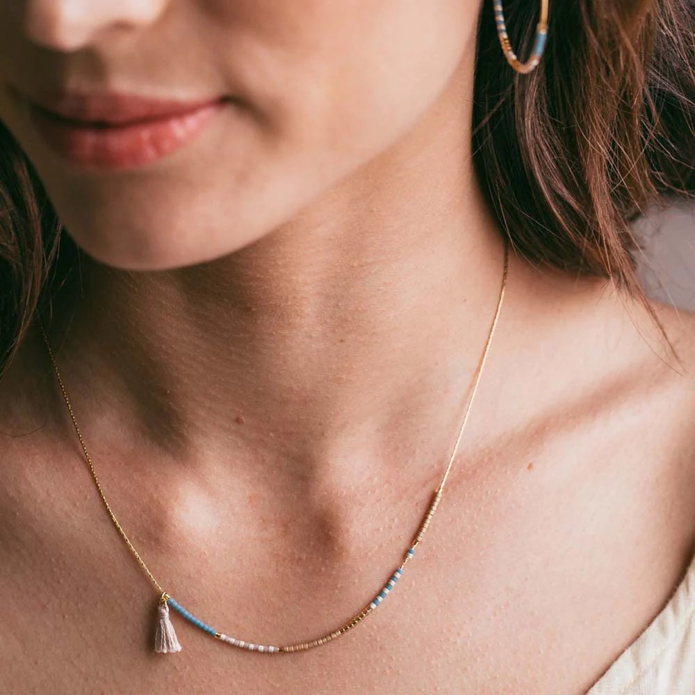 Sky | Japanese Seed Bead Necklaces