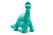 Large Knitted Diplodocus Dinosaur Plush Toy | Ice Blue