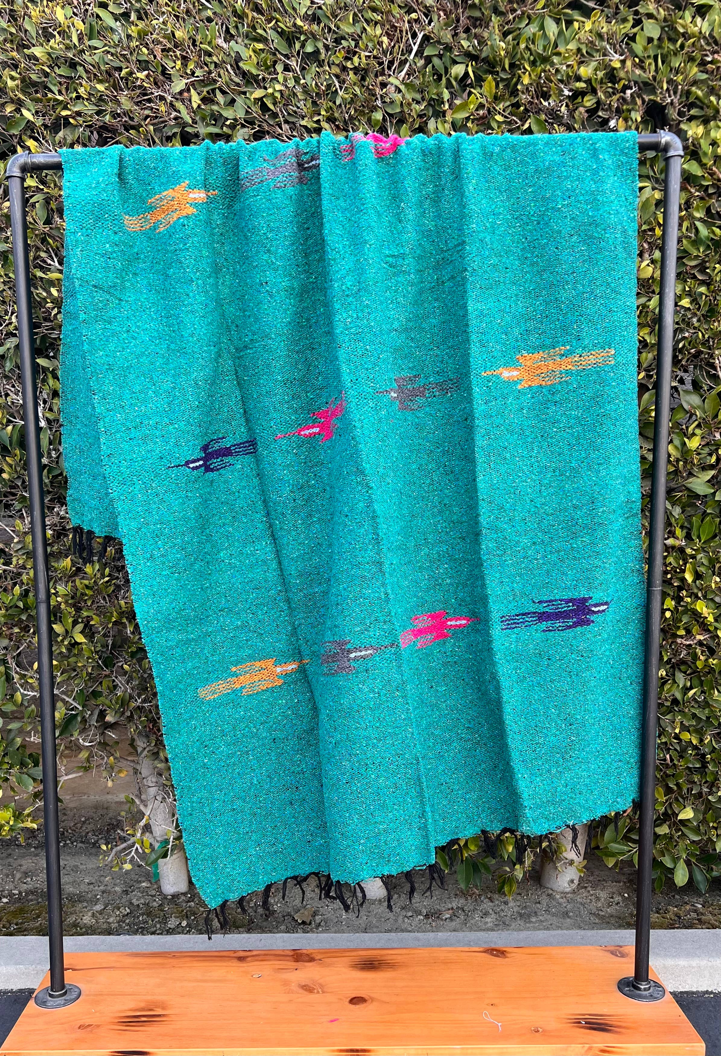 Teal Thunderbird Throw Blanket