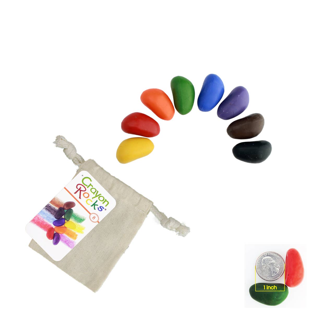 Crayon Rocks- 8 Colors in a Muslin Bag