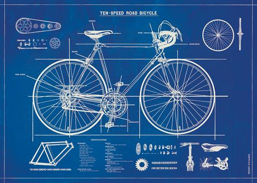 Bicycle Blueprint Poster/Wrap